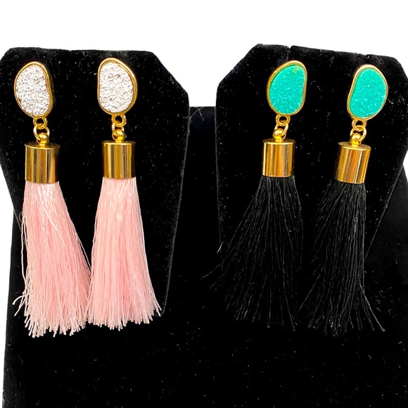 BaubleBar Jewelry - Sugarfix by Baublebar 2pc lot Druzy Tassel Earring